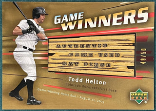 Todd Helton 2004 Upper Deck Game Used Bat Card #49/50