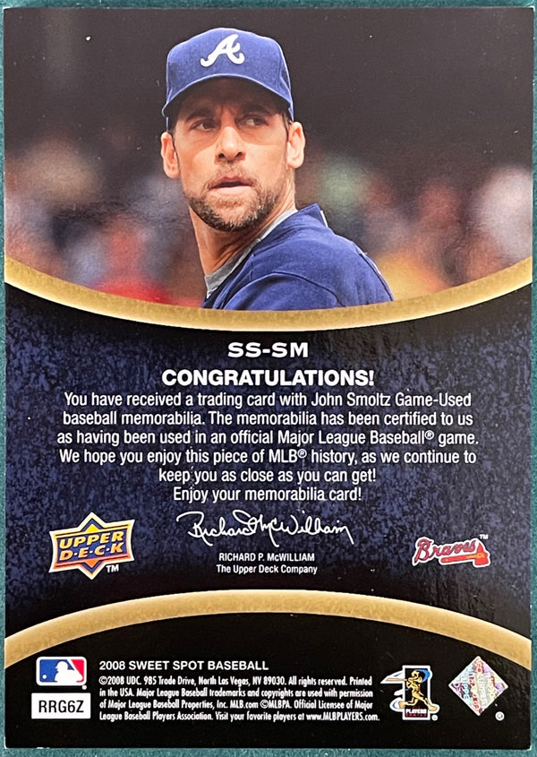 John Smoltz 2008 Upper Deck Sweet Spot Jersey Card