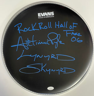 Artimus Pyle Autographed Lynyrd Skynyrd Evans Hydraulic Black Drumhead (JSA)