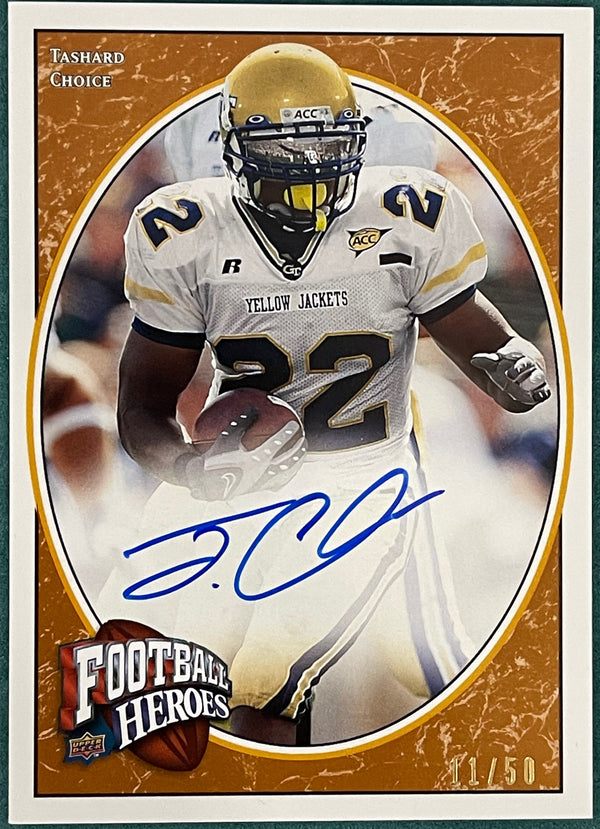 Tashard Choice 2008 Autographed Upper Deck Football Heroes Card
