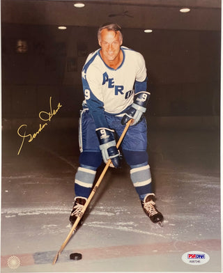 Gordie Howe Autographed 8x10 Photo Houston Aeros (PSA)