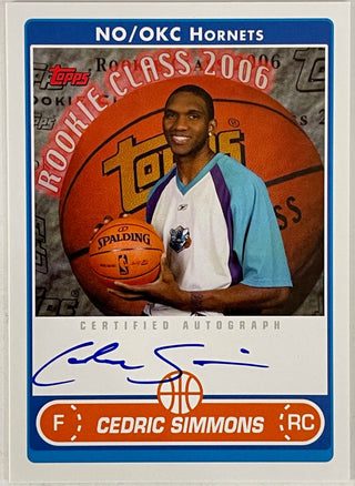 Cedric Simmons Autographed 2006 Topps Card