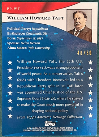 William Howard Taft 2009 Topps Heritage Card #46/50