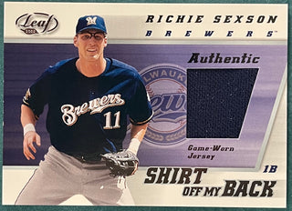 Richie Sexson 2002 Leaf Game Used Jersey Card