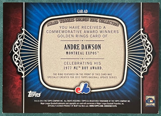 Andre Dawson 2012 Topps Sterling Golden Ring Collection Card