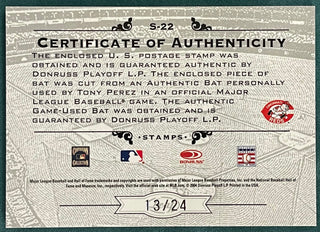 Tony Perez 2004 Leaf Century Collection Bat Card #13/24