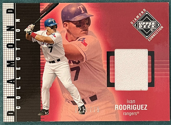 Ivan Rodriguez 2002 Upper Deck Diamond Connection Game Used Pants Card