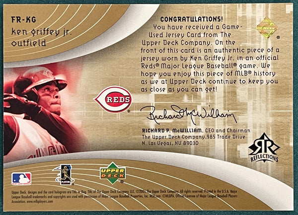 Ken Griffey Jr 2005 Upper Deck Reflections Game Used Jersey Card