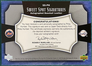 Philip Humber 2005 Autographed Sweet Spot Signature Card #60/350