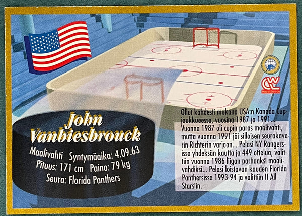 John Vanbiesbrouck Autographed 1995-96 Semic Sports Card