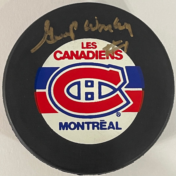 Gump Worsley Autographed Montreal Canadiens Official Puck
