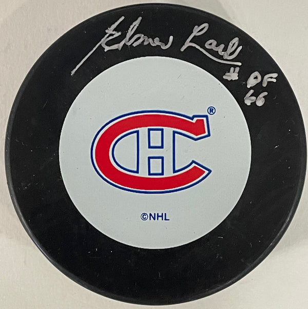 Elmer Lach Autographed Montreal Canadiens Puck