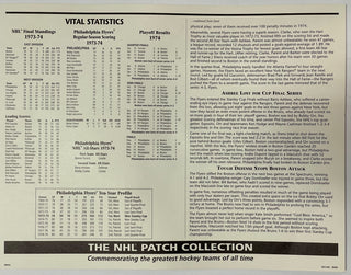 NHL 1974 Philadelphia Flyers Official Patch on Team History Card