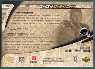 Charlie Whitehurst Autographed 2006 Upper Deck Sweet Spot Card #73/100