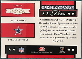 Julius Jones 2005 Donruss Rookies & Stars Jersey Card #242/250