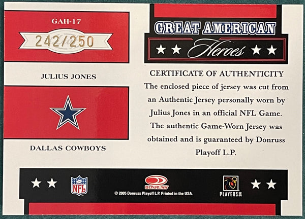 Julius Jones 2005 Donruss Rookies & Stars Jersey Card #242/250