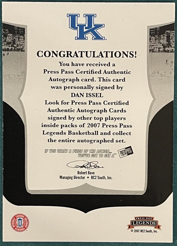 Dan Issel 2007 Autographed Press Pass Legends Card