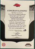 Sidney Moncrief 2007 Autographed Press Pass Legends Card