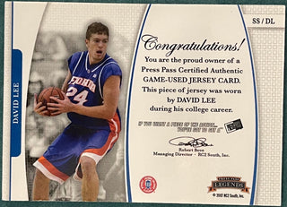 David Lee 2007 Press Pass Lengend Game Worn Jersey Card