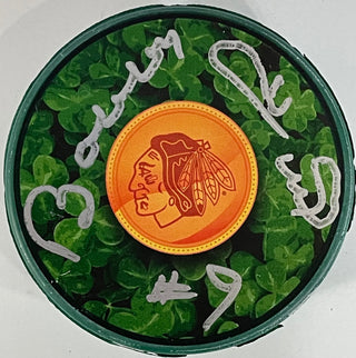 Bobby Hull Autographed Official Chicago Blackhawks Shamrock Puck