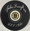 Johnny Bucyk Autographed Official Boston Bruins Puck