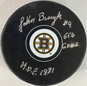 Johnny Bucyk Autographed Boston Bruins Official Puck
