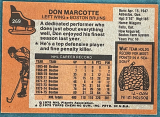 Don Marcotte Autographed 1975-76 Topps Card