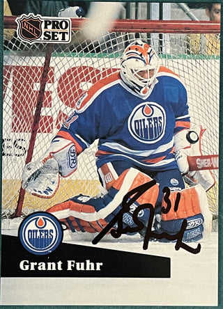 Grant Fuhr Autographed 1991-92 Topps Stadium Club Card