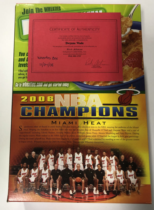 Dwyane Wade Autographed The Breakfast Of Champions Cereal Box (Beckett)