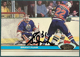 Grant Fuhr Autographed 1991-92 Topps Stadium Club Card