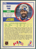 Grant Fuhr Autographed 1990-91 Score Card