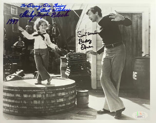 Shirley Temple Black Buddy Ebsen Autographed 8x10 Celebrity Photo (JSA)