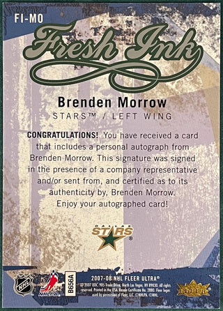 Brenden Morrow Autographed 2007-08 Fleer Ultra Card