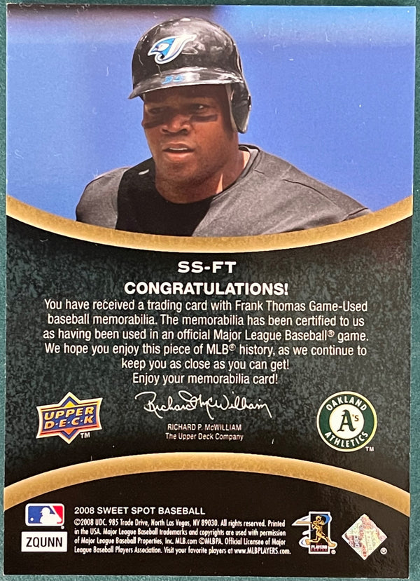 Frank Thomas 2008 Upper Deck Sweet Spot Game Used Jersey Card