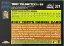 Troy Tulowitzki Autographed 2007 Topps Chrome Rookie Card
