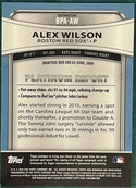 Alex Wilson Autographed 2010 Bowman Platinum Card