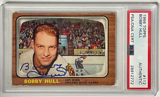 Bobby Hull Autographed 1966 Topps Card #112 (PSA)