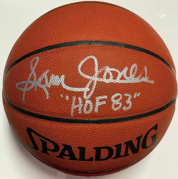 Sam Jones Autographed Spalding Indoor/Outdoor Basketball