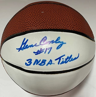 Gene Conley Autographed White Panel Mini Basketball