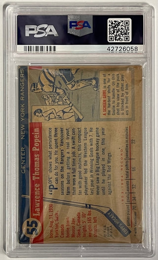 Larry Popein Autographed 1954-55 Topps Card #55 (PSA)