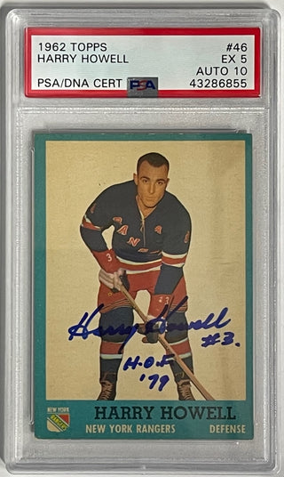 Harry Howell Autographed 1962-63 Topps Card #46 (PSA)