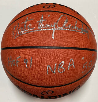 Nate Archibald Autographed Spalding Leather Basketball