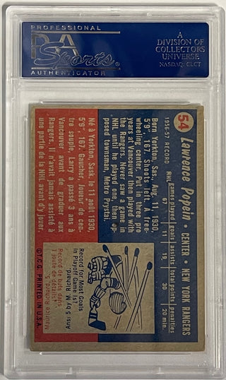 Larry Popein Autographed 1957-58 Topps Card #54 (PSA)
