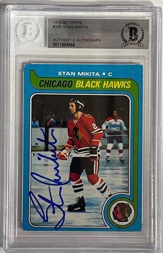 Stan Mikita Autographed 1979-80 Topps Card #155 (Beckett)