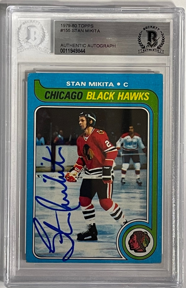 Stan Mikita Autographed 1979-80 Topps Card #155 (Beckett)