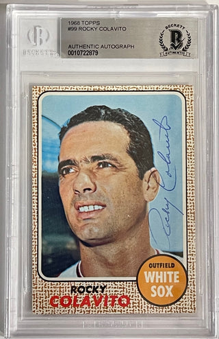 Rocky Colavito autographed 1968 Topps Card #99 (Beckett)