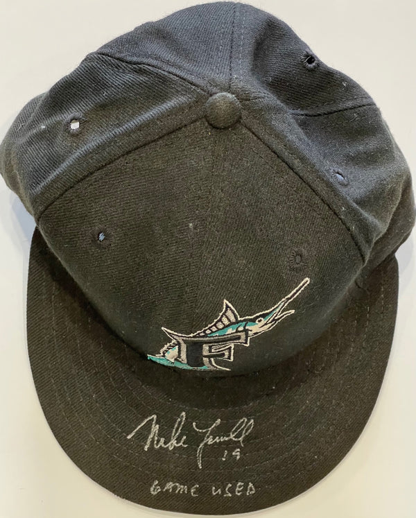 Mike Lowell Autographed Game Used Marlins Baseball Cap