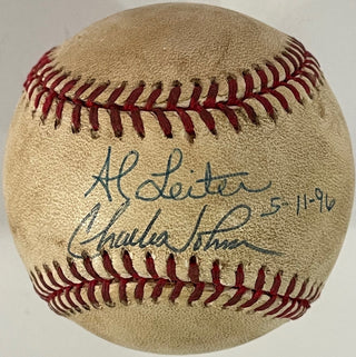 Al Leiter Charles Johnson Autographed National League Baseball