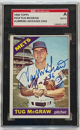 Tug McGraw Autographed 1966 Topps Card #124 (SGC)