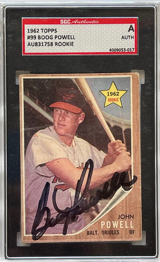 Boog Powell Autographed 1962 Topps Rookie Card #99 (SGC)